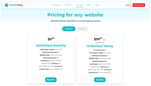 Shortpixel Pricing