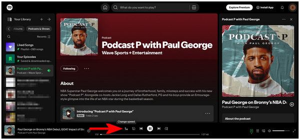 Spotify Change Speed Button