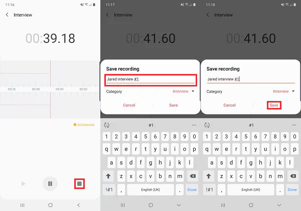 Stop Name And Save Recording