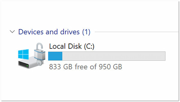 Sufficient Drive Space