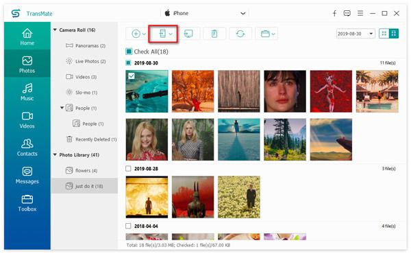 Sync photos to another phone