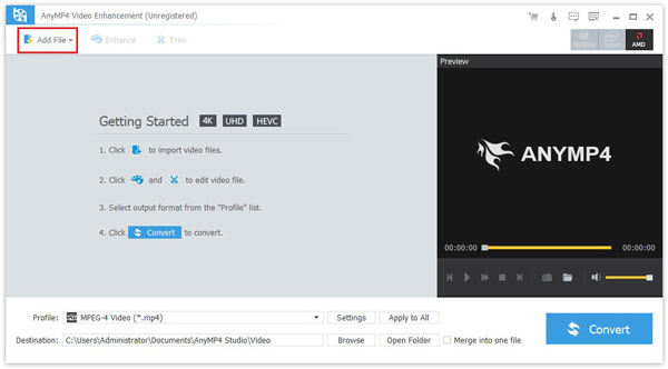 Video Enhance Add File