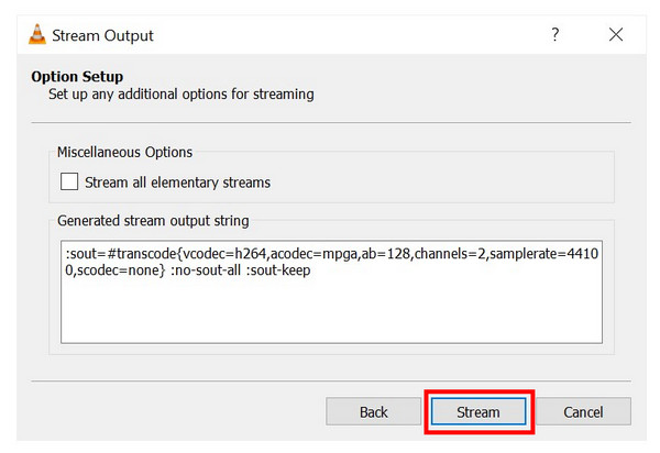 VLC Media Player Start Stream