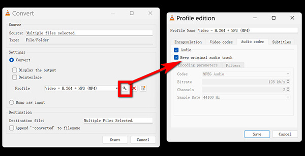 VLC Profile Audio Codec for Bdmv