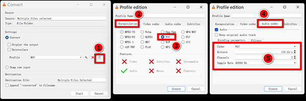 VLC WAV Output Settings