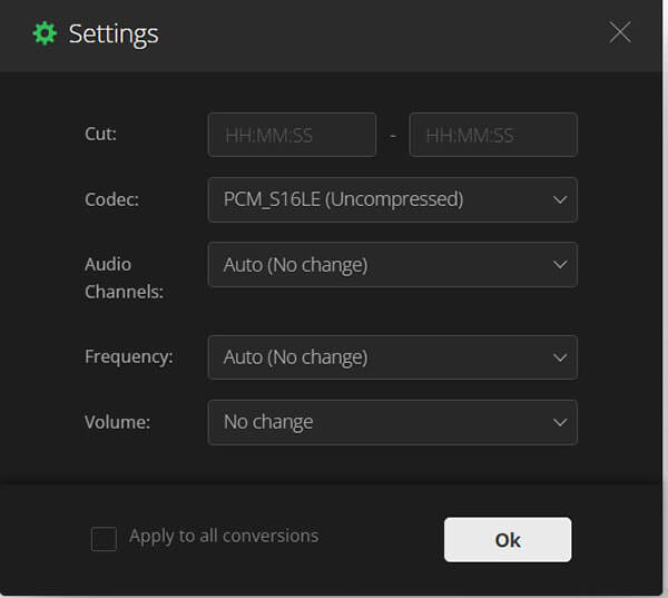 Wav Settings In Convertio