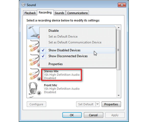 Windows Enable Internal Audio Recording