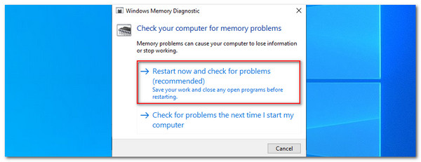 Windows Restart Now and Check for Problems