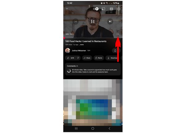 Youtube Mobile Full Screen